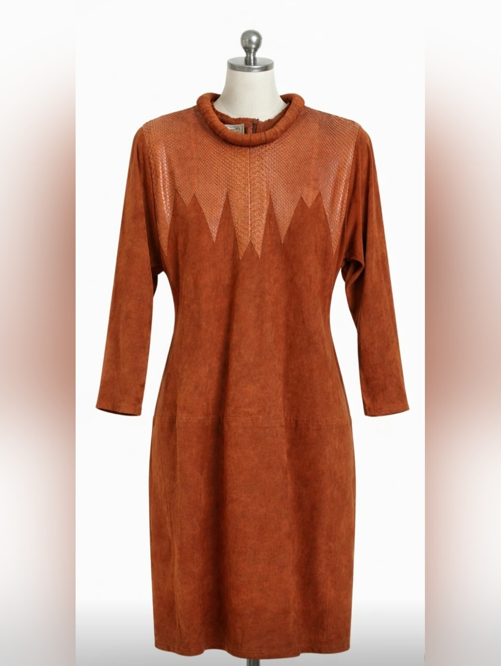 Rare Vintage Steven Shatz Suede & Snake Dress